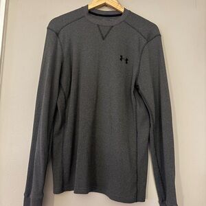 Under Armour Gray Textured Crew Neck Top